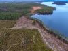 Aiemmin säästetyn rantakaistan kaventaminen. Kevättijärvi, Suoomussalmi, 2016
